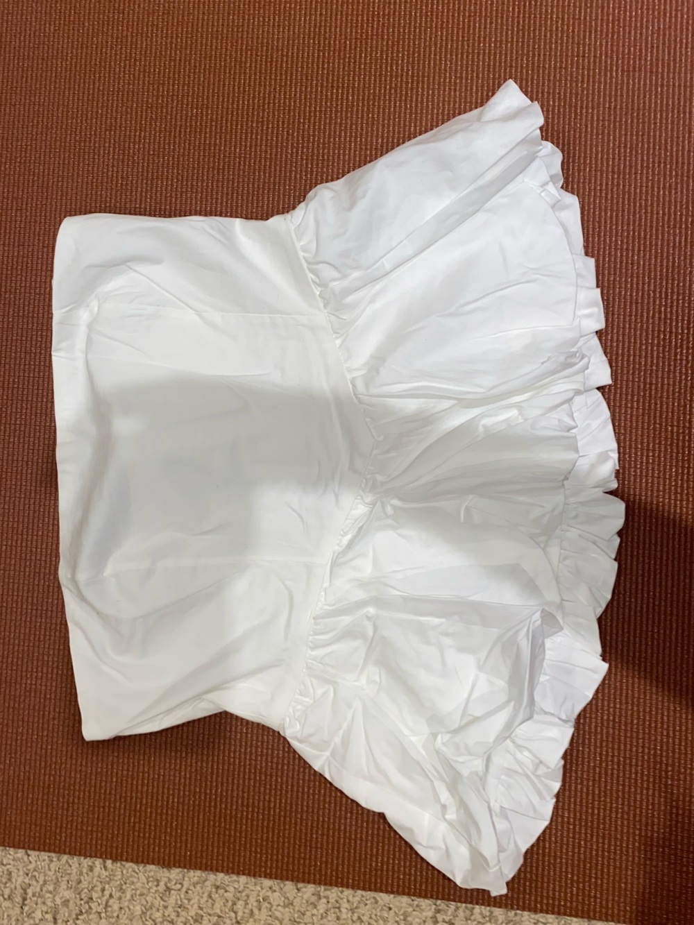 Garage Bright White Strapless Peplum Top